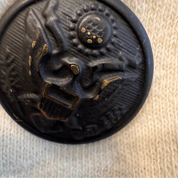 Ralph Lauren Polo Jeans Womens Double Breasted Short Ivory Coat Jacket Sz L - Picture 5 of 12